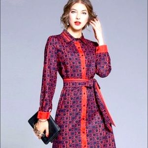 Fashion Forward Long Button Down Dress NWOT